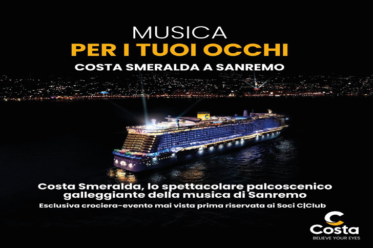 Costa Smeralda, lo spettacolare palcoscenico galleggiante della musica di Sanremo. Info allo 0803354478